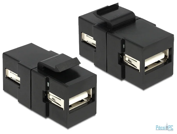 DeLock Keystone module USB 2.0 A female > USB 2.0 A female Black