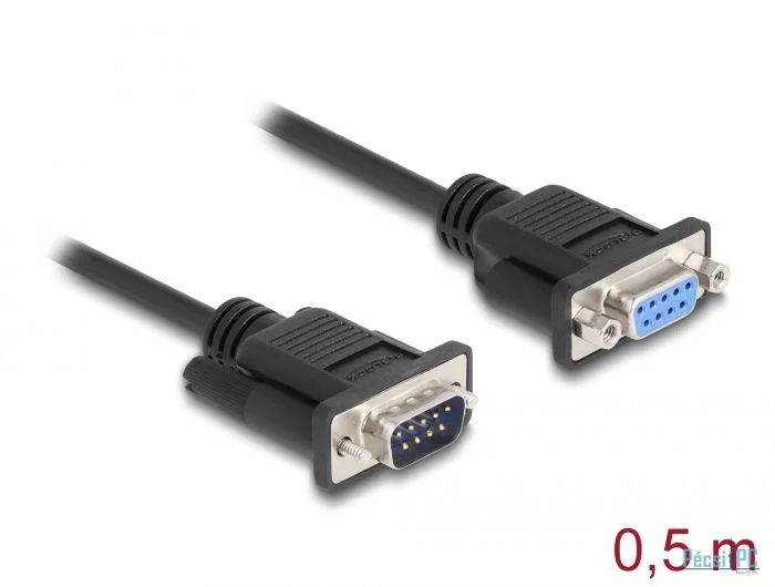 DeLock RS-232 D-Sub 9 male/famale 0,5m Black