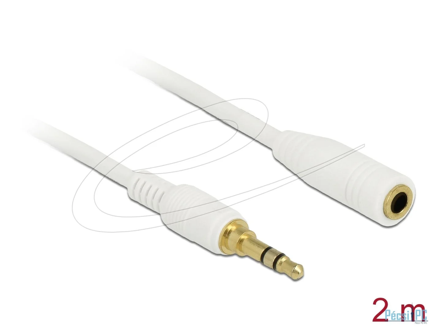 DeLock Stereo Jack Extensio 3,5 mm 3 pin male to female cable 2m White