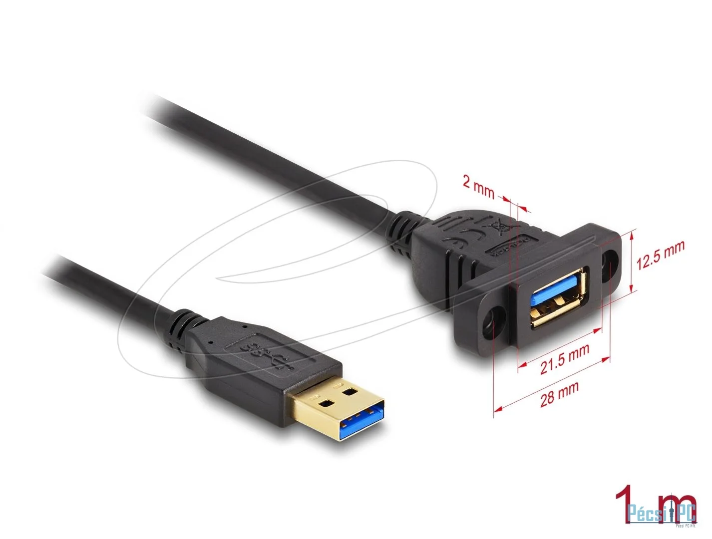 DeLock SuperSpeed USB-A 3.2 cable 1m Black