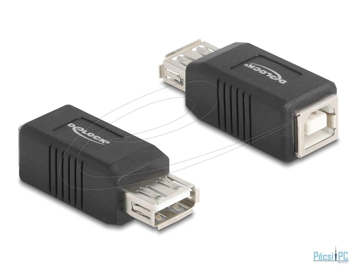 DeLock USB 2.0 adapter USB Type-A female to USB Type-B female Black