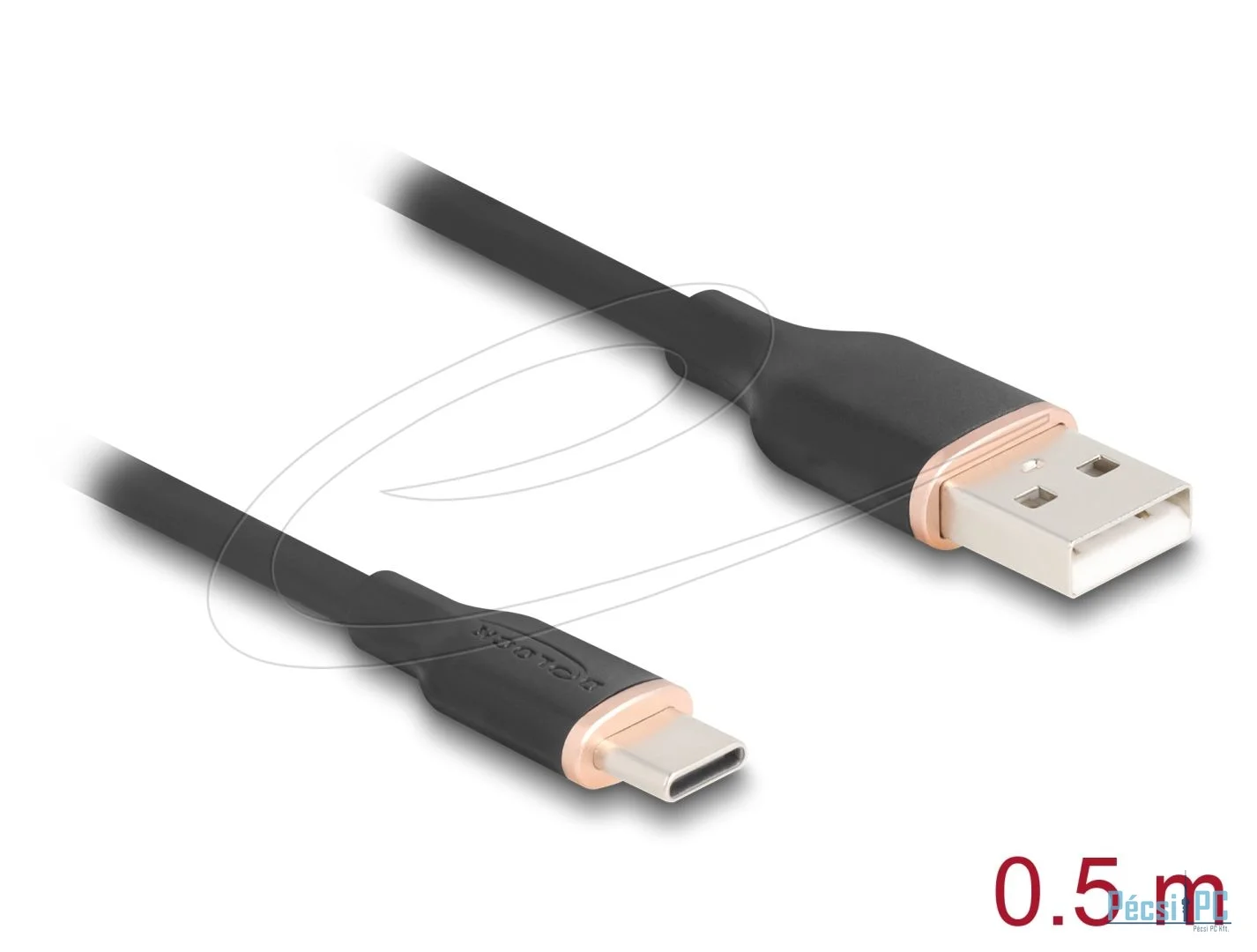 DeLock USB 2.0 kábel USB-A to USB-C 0,5m Black