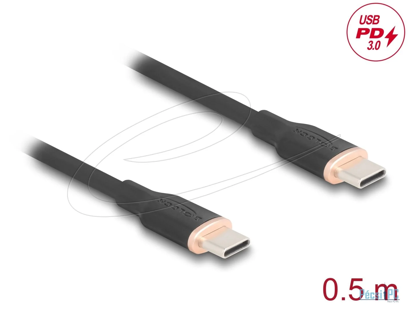 DeLock USB cable USB-C to USB-C 0,5m Black