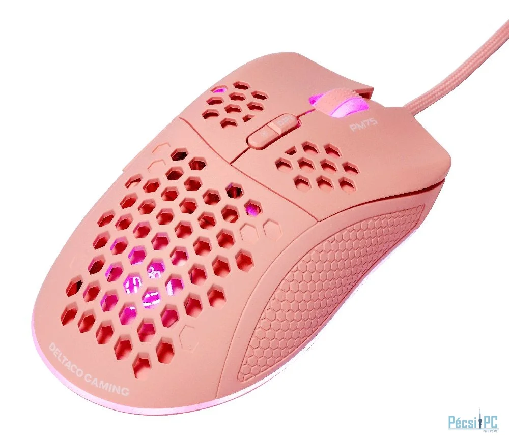 Deltaco GAM-108 PM75 Ultra Light Gaming Mouse Pink