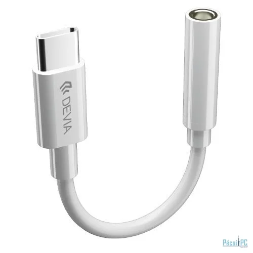 Devia Smart Series Adapter Type-C To 3.5mm With Charging White