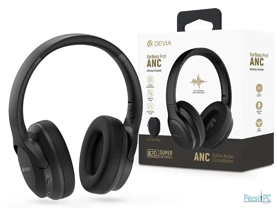 Devia ST104143 EarBass Pro1 ANC Bluetooth Headset Black