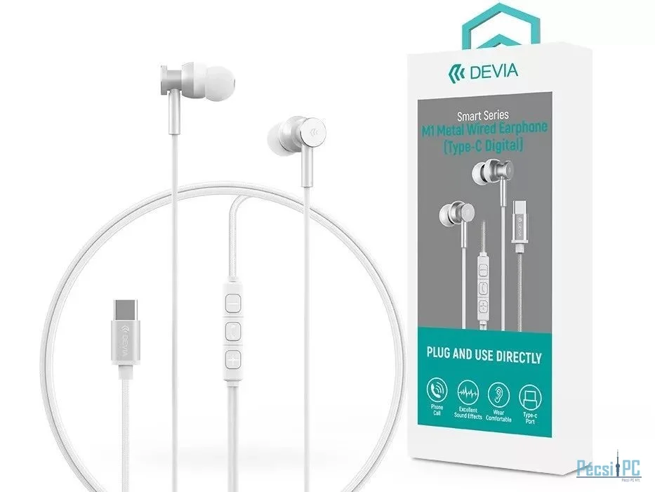 Devia ST108783 Smart Series M1 Metal In-Ear Headset White