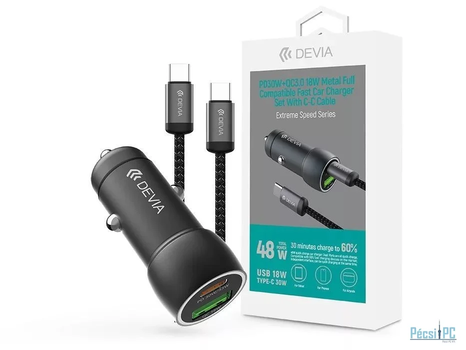 Devia ST112773 Extreme Speed Series 30W Car Charger Black