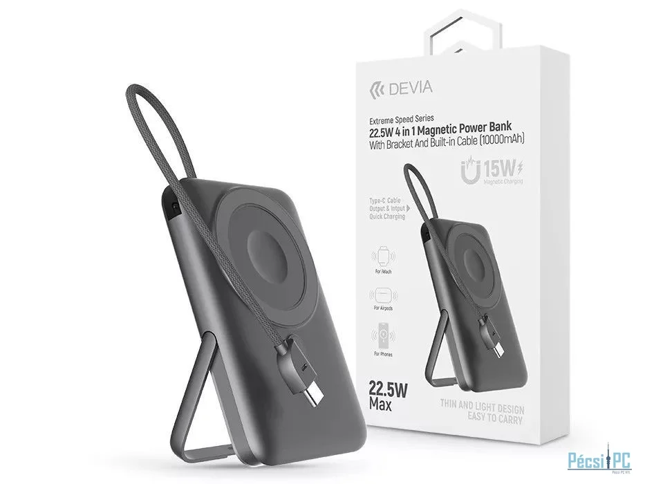 Devia ST112834 Extreme Speed Series Magnetic 10000mAh PowerBank Grey