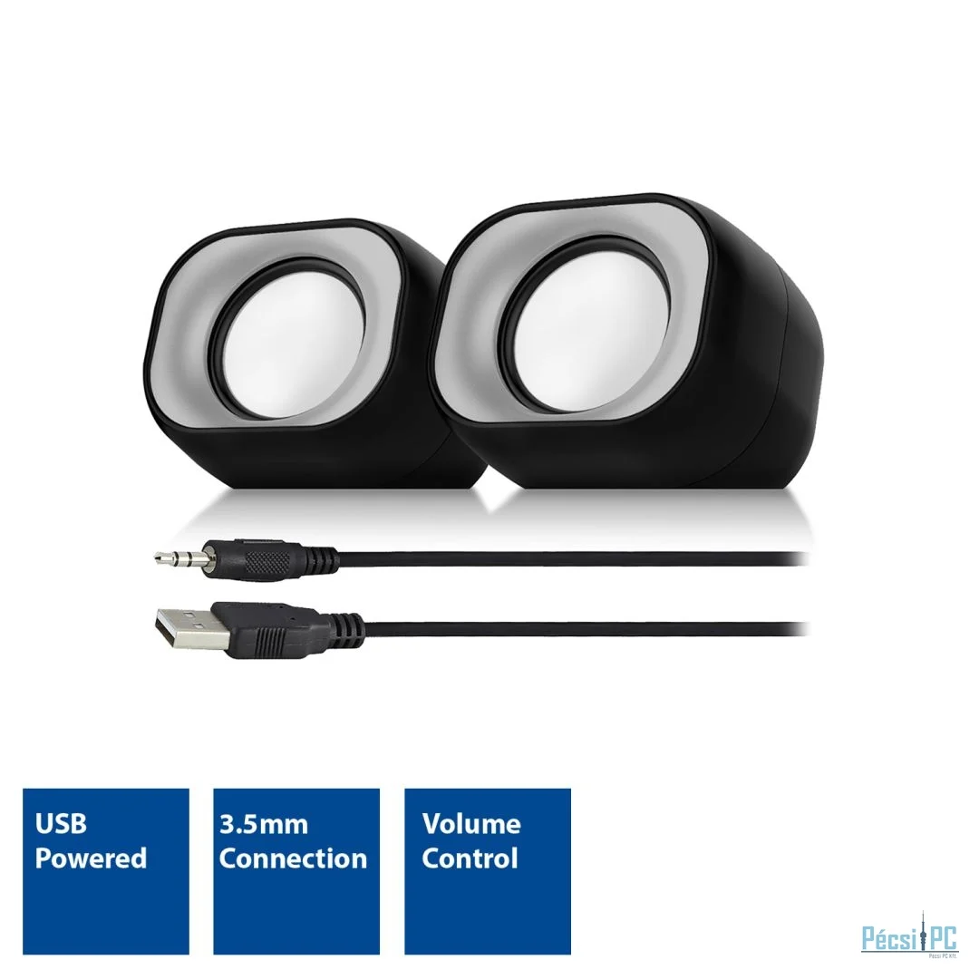 Eminent 2.0 Stereo speaker set for PC and laptop USB powered Black