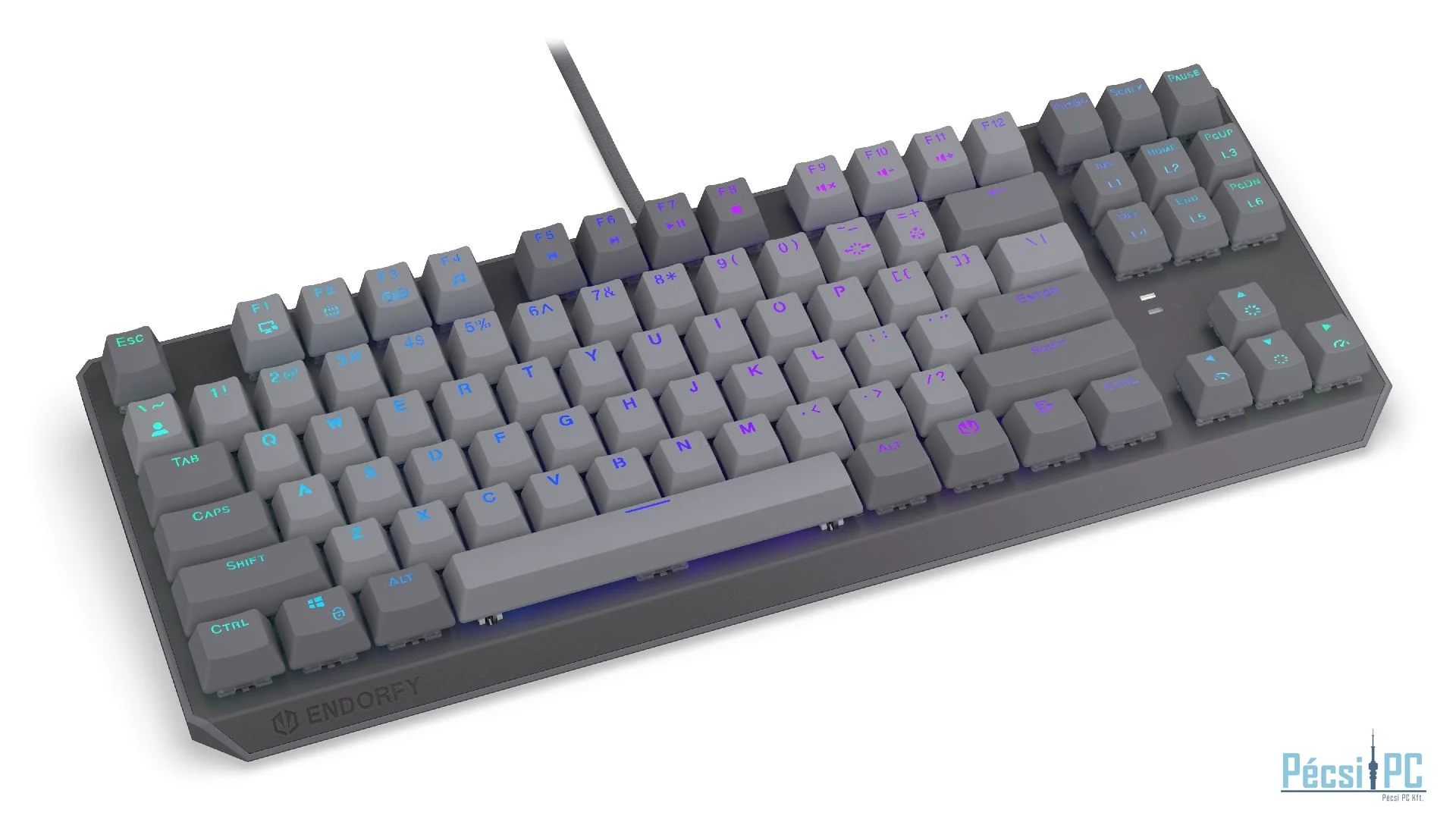 Endorfy Thock V2 TKL Red Switch Mechanical Keyboard Grey US