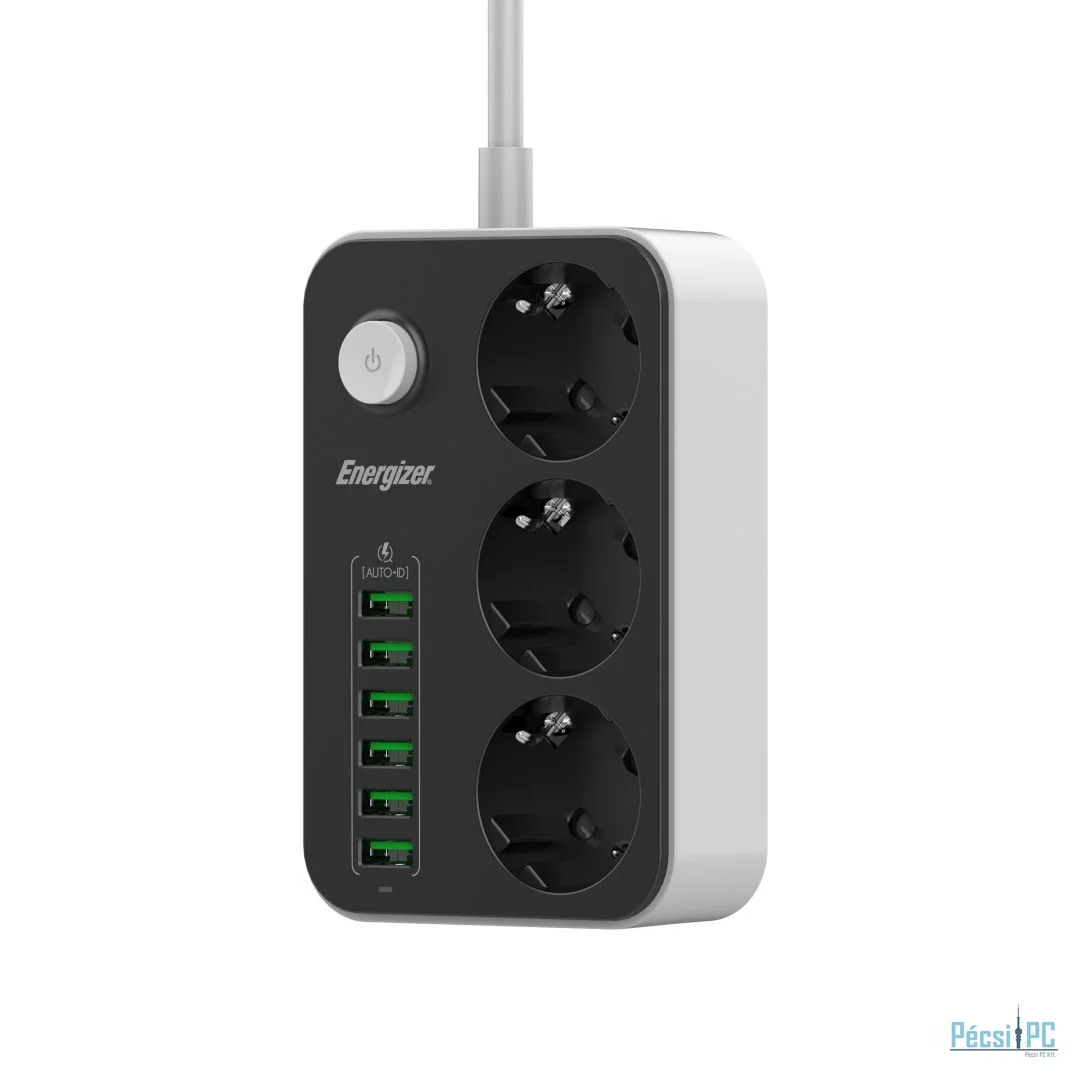 Energizer EPB2500W00EU Hálózati Elosztó Kapcsolóval 3DIN 2m White