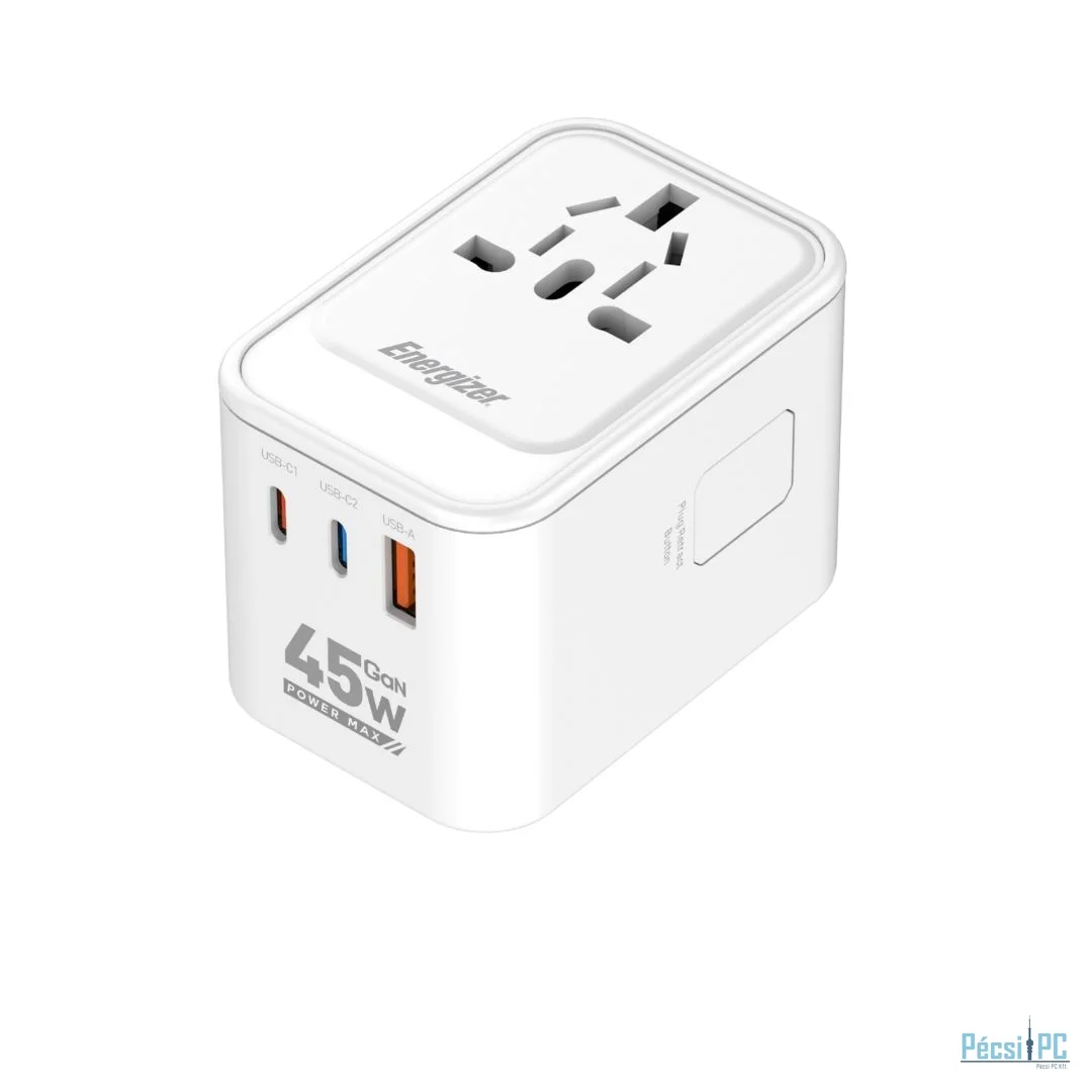 Energizer ETC450 45W Dual USB-C & USB-A Travel Charger White