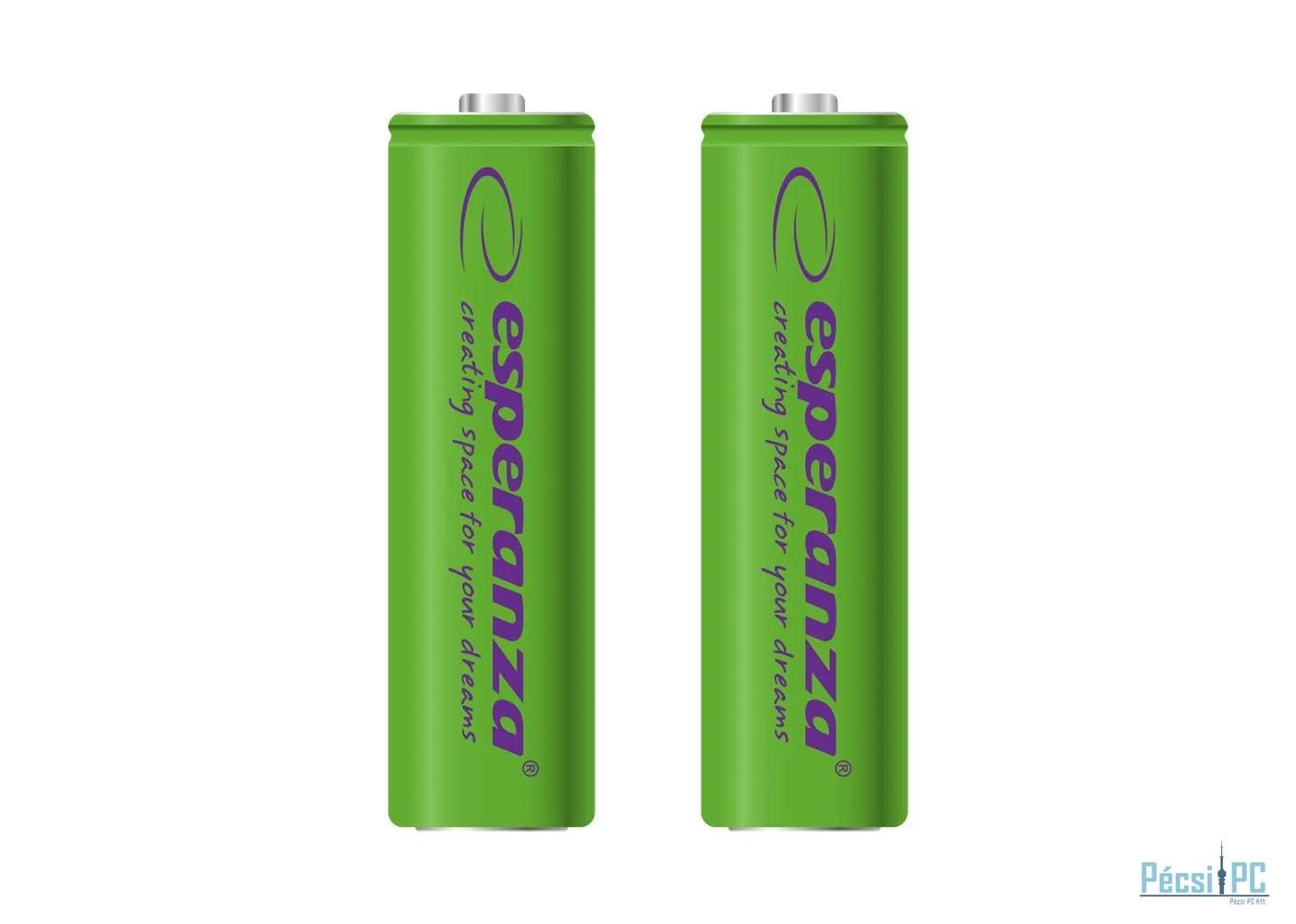 Esperanza 2000mAh AA Ni-MH akkumulátor 2db/csomag Green