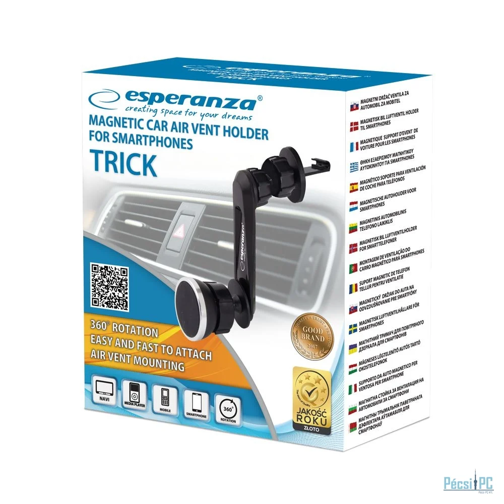 Esperanza EMH130 Trick Magnetic car mount for smartphones Black