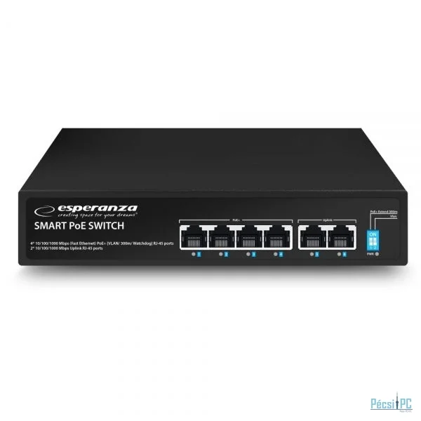 Esperanza ENS107 Goliath 4 PoE + 2 UPLINK PORT Ethernet Switch
