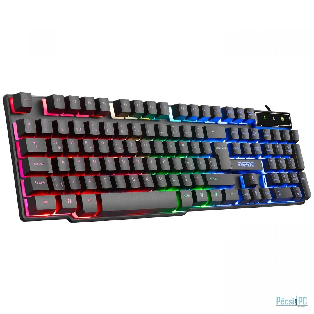 Everest KB-188 Borealis Rainbow RGB Keyboard Black HU