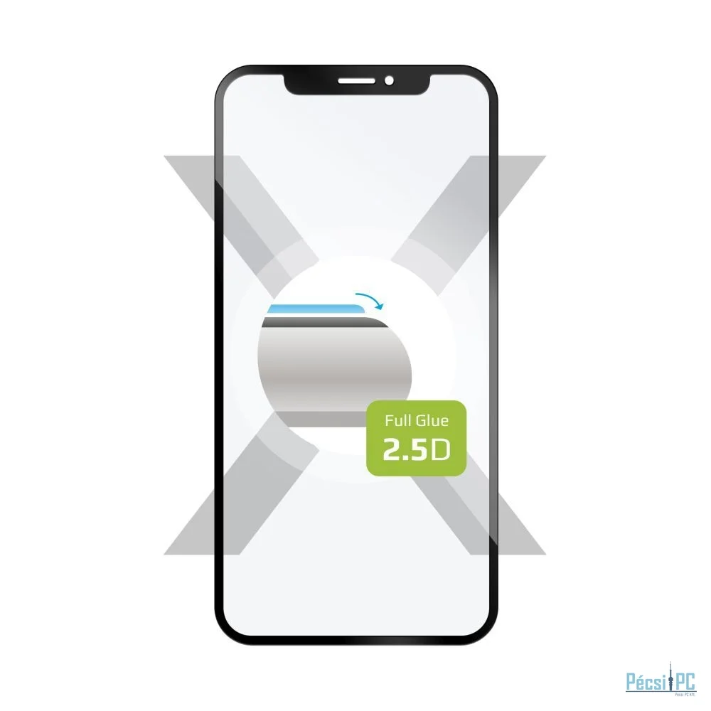 FIXED Teljes képernyős 2,5D-s edzett üvegfólia a Honor X8b-hez , fekete keret,  FIXGFA-1254-BK