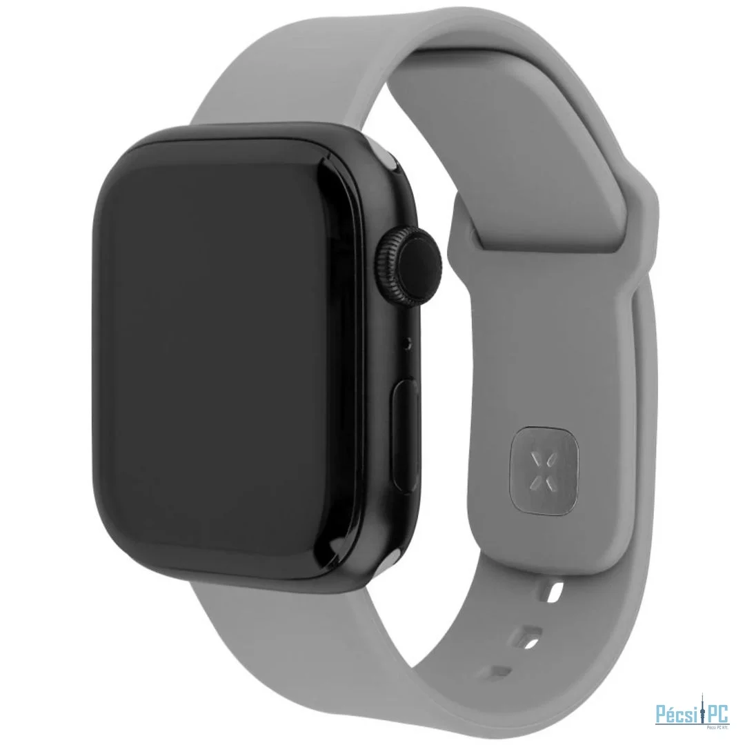 FIXED mágneses szilikon óraszíj Apple Watch 42/44/45/46/49mm-hez, világos szürke