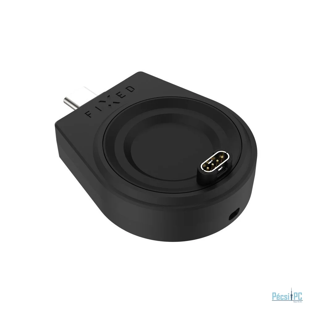 FIXED USB-C töltőadapter Garmin Fenix ​​5/6/7/7X/8, Epix, Venu 2/3/3S, Vívoactive 3/4/5 készülékekhez, fekete
