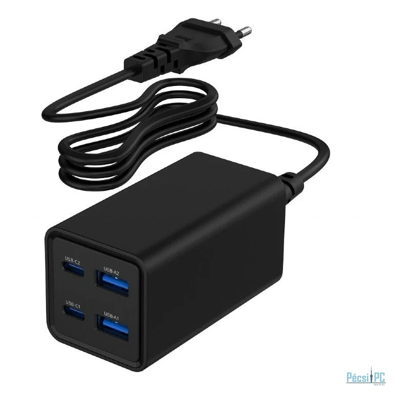 Gembird 4-port 65 W GaN USB PowerDelivery fast charger Black
