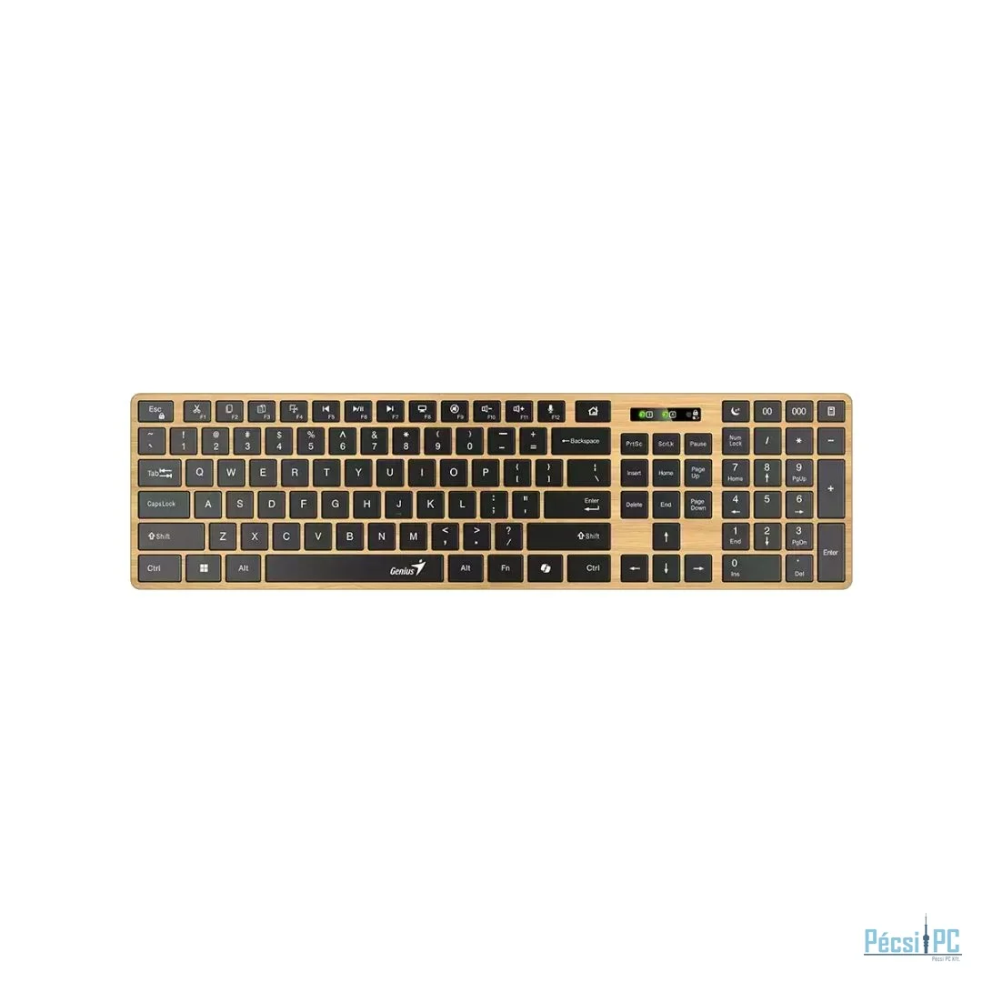 Genius SlimStar 7250BT Copilot Wireless Bluetooth Business Keyboard Pine Wood HU