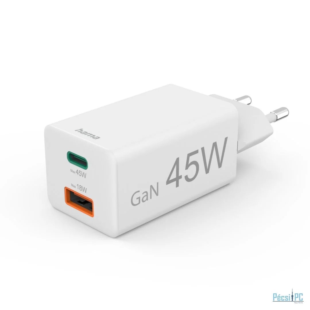 Hama Fast Charger GaN Mini Charger 45W White