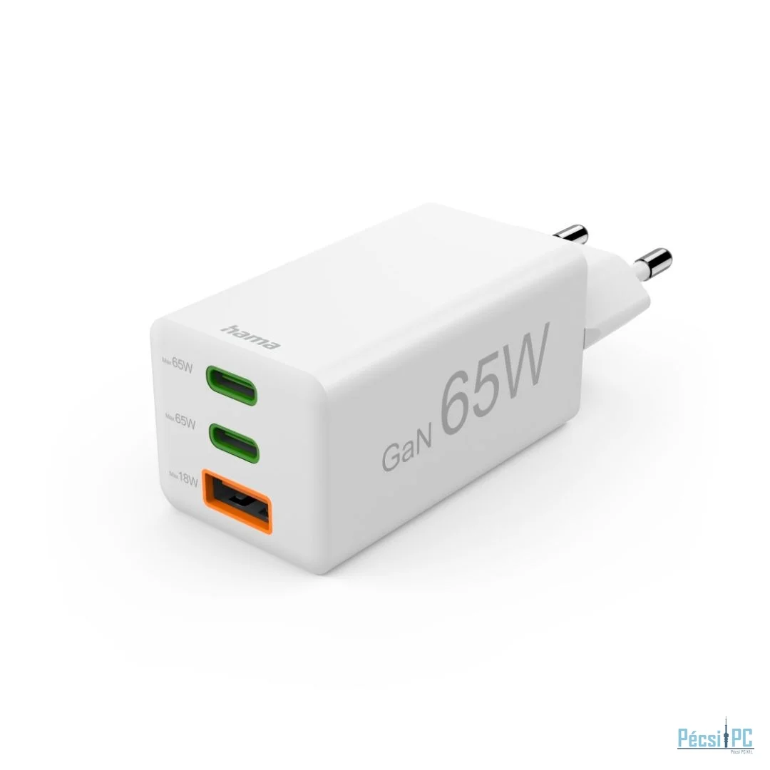 Hama Fast Charger GaN Mini Charger PD 65W White