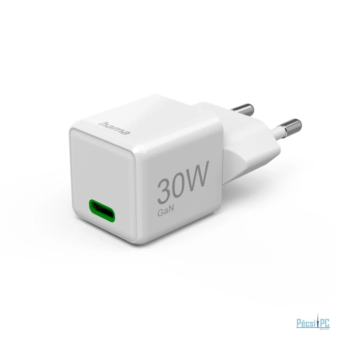 Hama Fast Charger GaN USB-C Super-Mini Charger PD 30W White