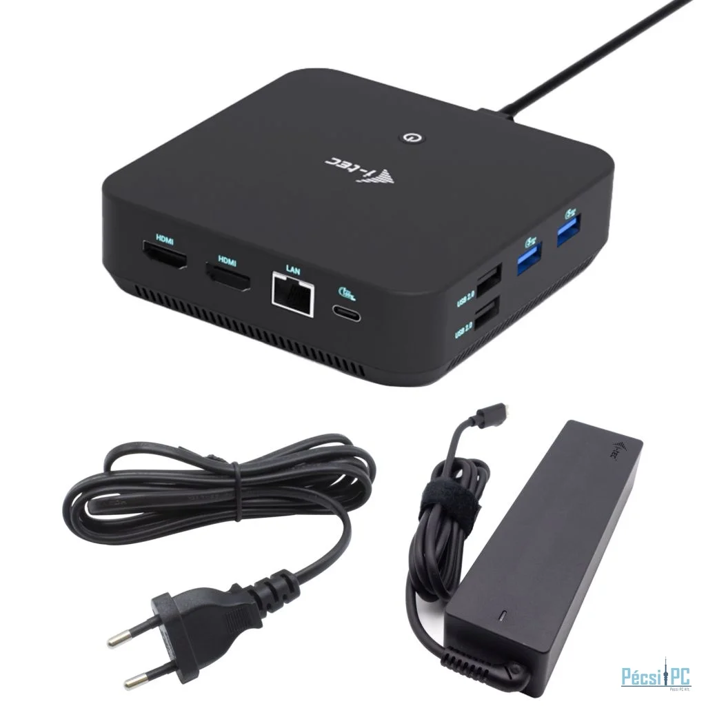 I-TEC USB-C DP Dual HDMI Docking Station with Power Delivery 100W + i-tec Universal Charger 100W