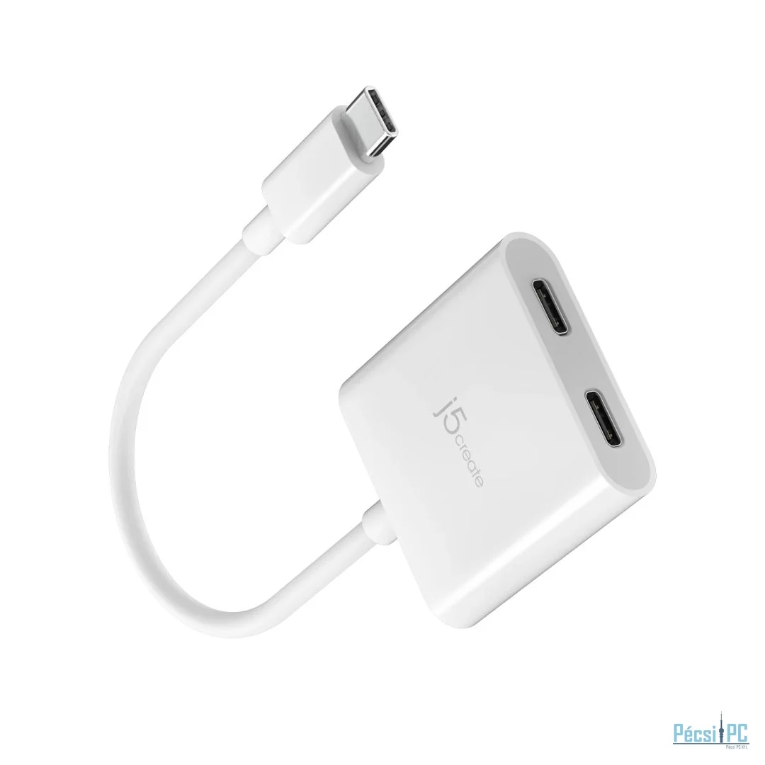 j5create USB-C to Dual USB-C with Video or Power Delivery