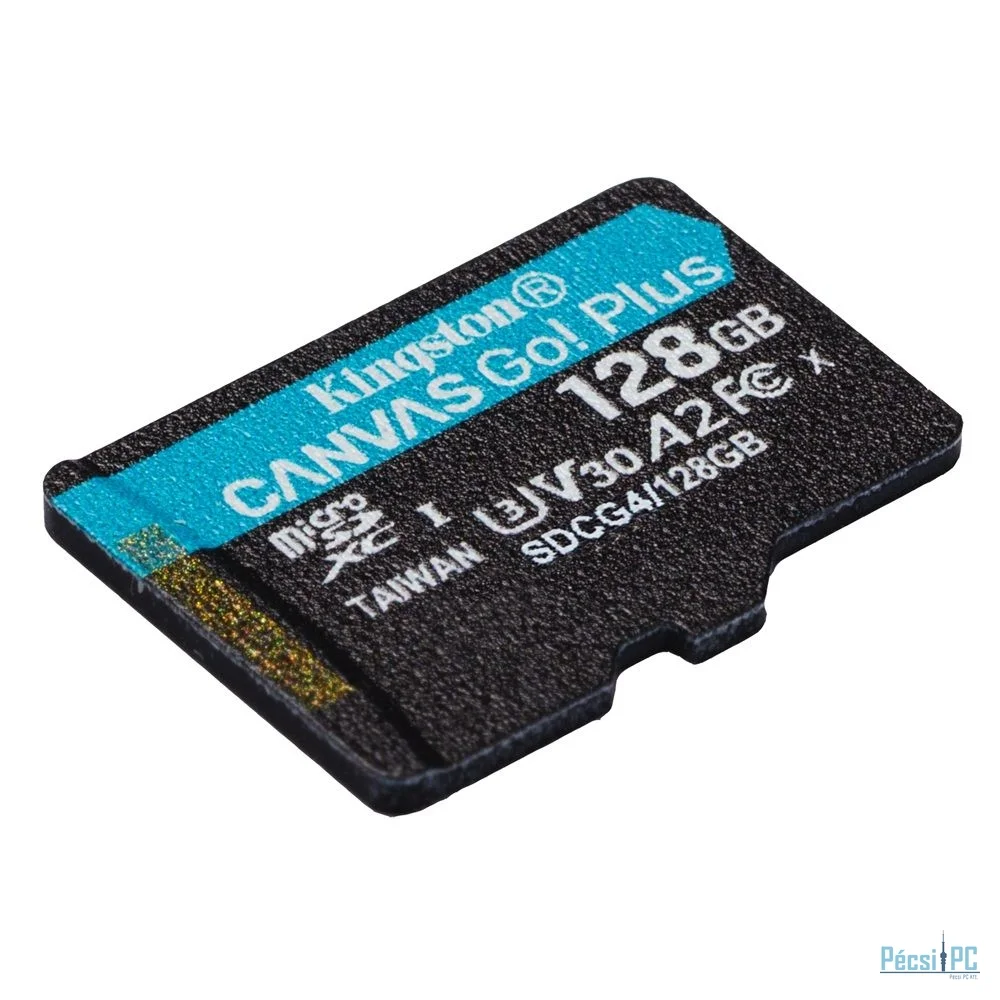 Kingston 128GB microSDXC Canvas Go Plus Gen4 Class 10 UHS-I U3 adaper nélkül