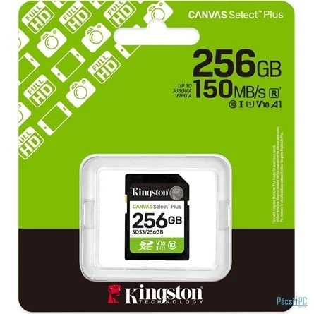 Kingston 256GB SDXC Canvas Select Plus Gen3 Class 10 UHS-I U1 V10
