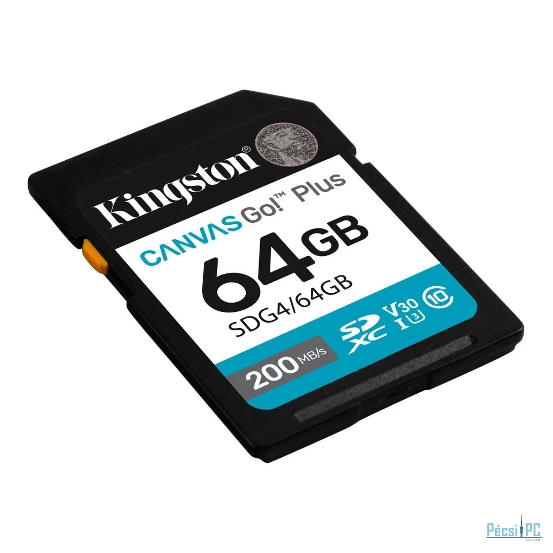 Kingston 64GB Canvas Go Plus Gen4 Class 10 UHS-I U3 V30