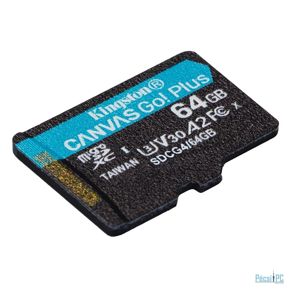 Kingston 64GB microSDXC Canvas Go Plus Gen4 Class 10 UHS-I U3 + adaper nélkül