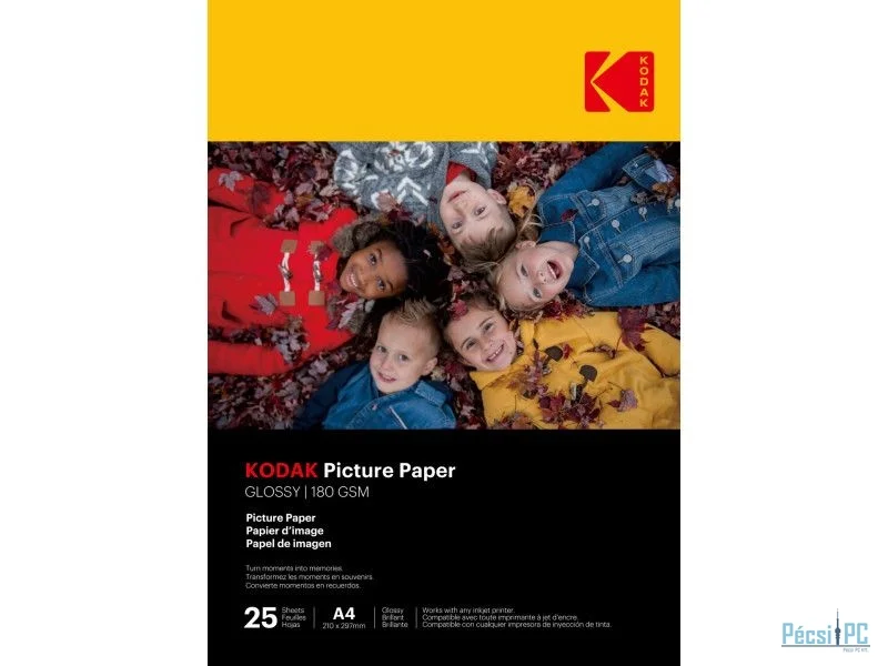 Kodak High Gloss 180g A4 25db Fényes Fotópapír