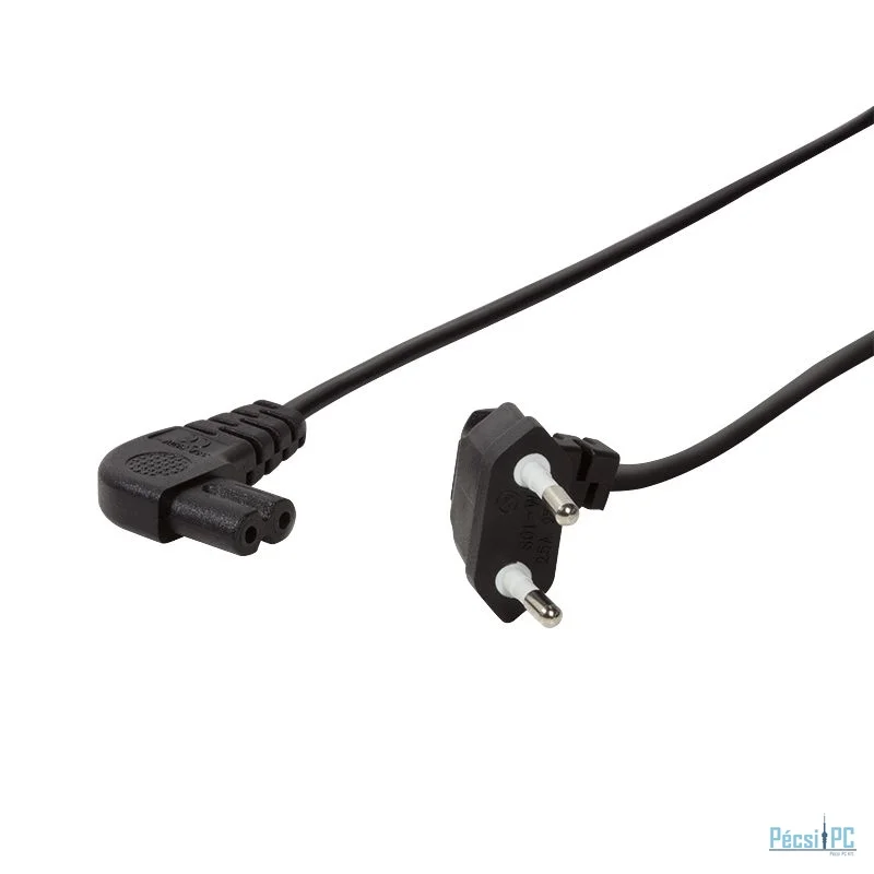 Logilink Power cord Euro male 90° to IEC C7 female 90° 0.75m Black