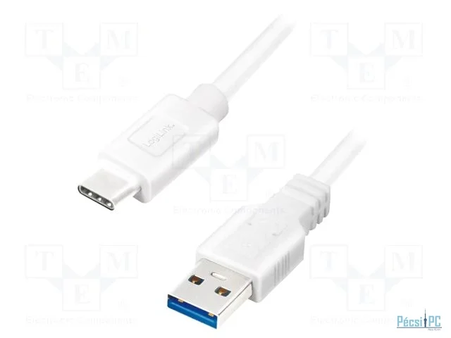 Logilink USB-A to USB-C male/male cable 1,5m White