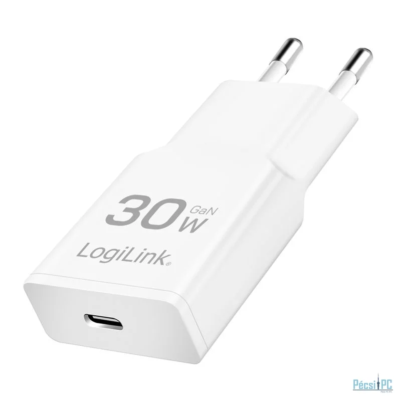 Logilink USB-C socket adapter GaN 1x USB-C (PD) 30W White