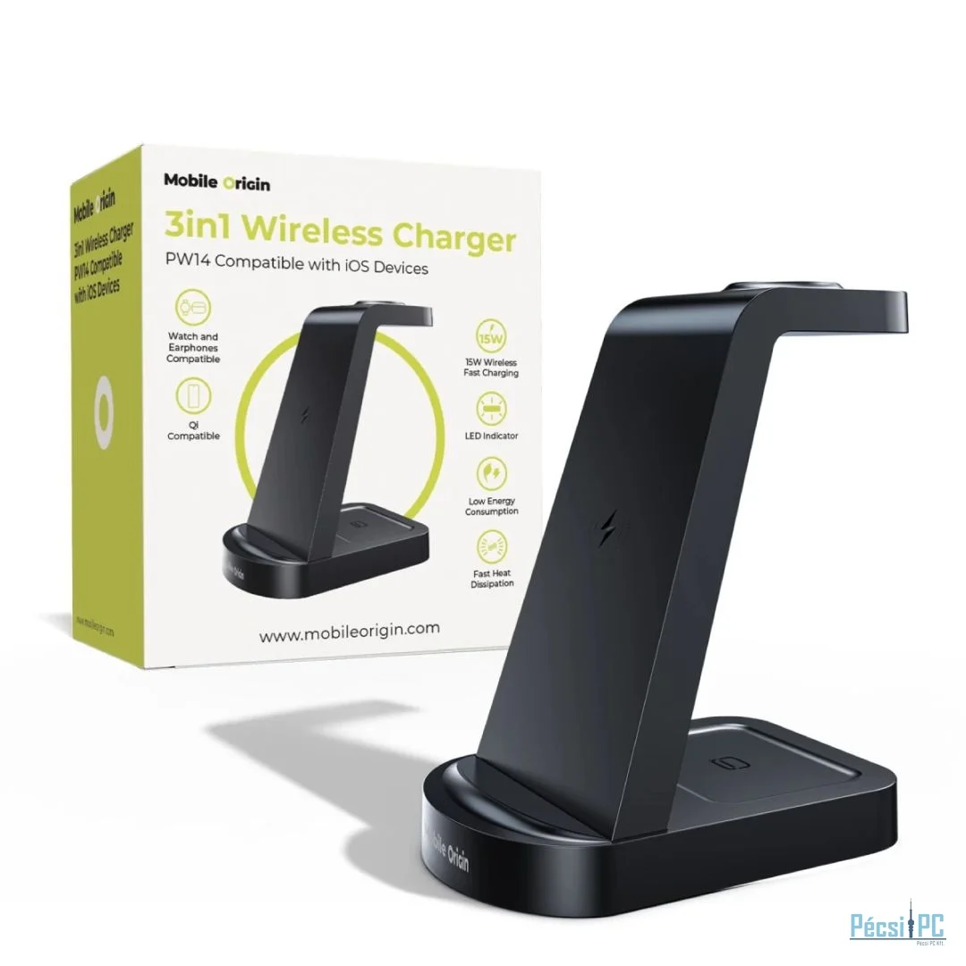 Mobile Origin 3in1 Wireless Charger PW14 iPhone Compatible