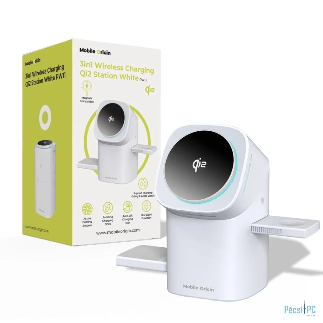 Mobile Origin 3in1 Wireless Charging Qi2 Station PW11 White
