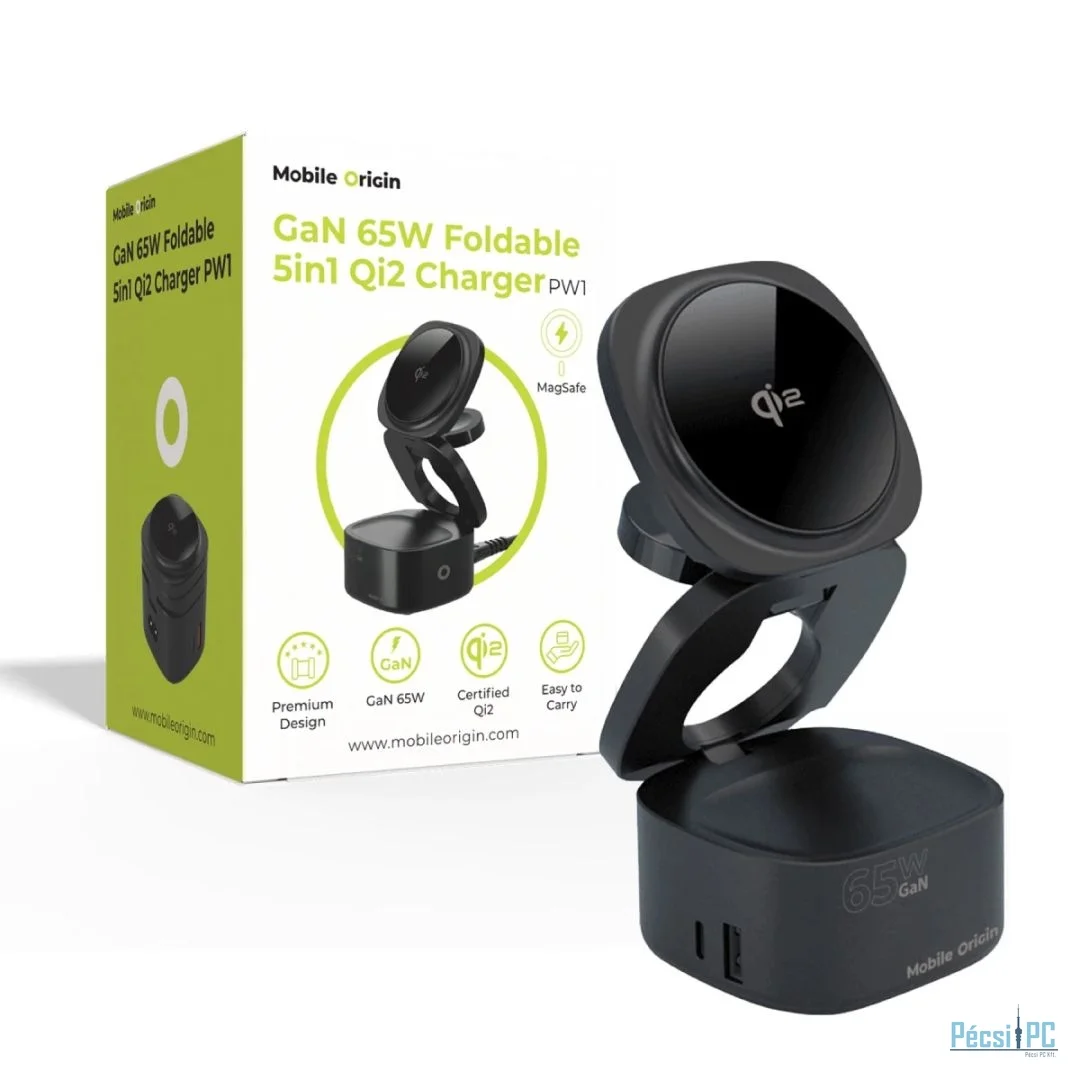 Mobile Origin 65W GaN 5in1 Foldable Qi2 Charger PW1