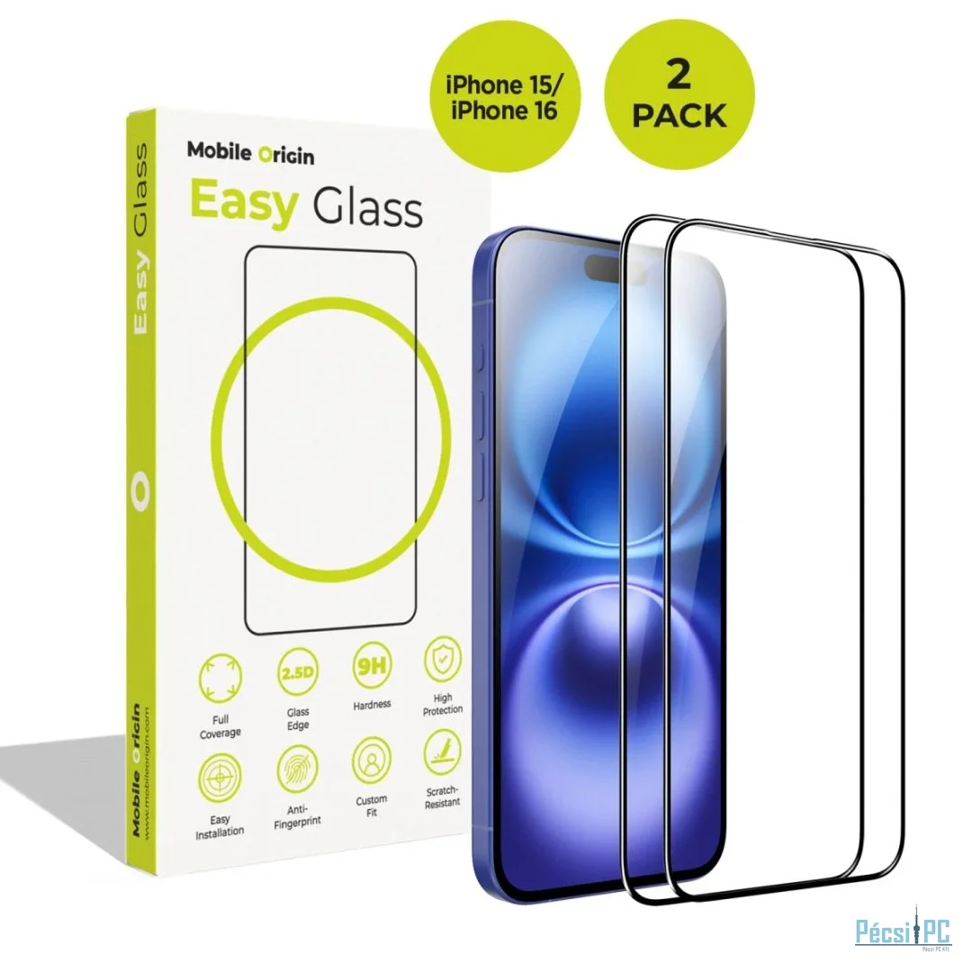 Mobile Origin EasyGlass for iPhone 15/iPhone 16 2 pack