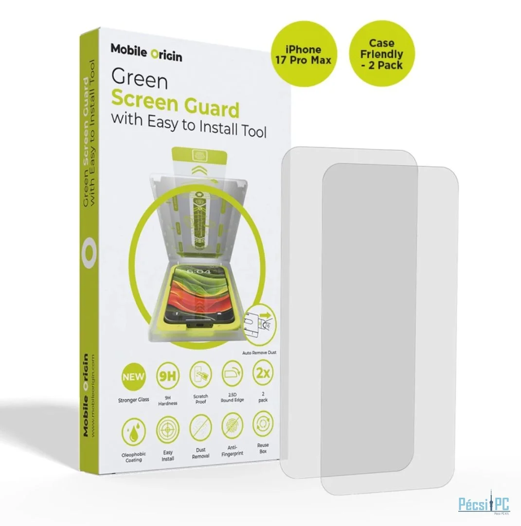 Mobile Origin Screen Guard with easy applicator case friendly for iPhone 17 Pro Max 2 Pack