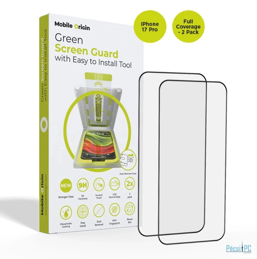 Mobile Origin Screen Guard with easy applicator full coverage for iPhone 17 Pro 2 Pack