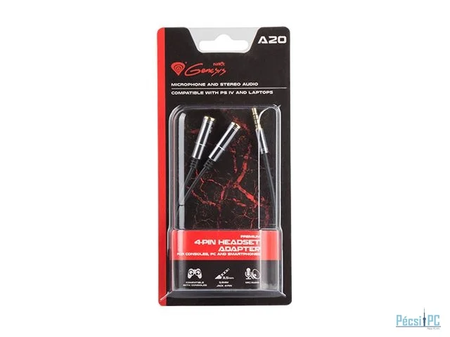 Natec Genesis A20 Premium 4pin headset adapter for console, PC, Smartphones