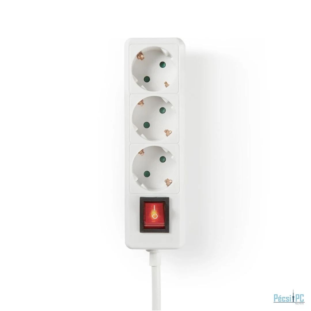 Nedis Hálózati Elosztó Kapcsolóval 3DIN 1,5m White