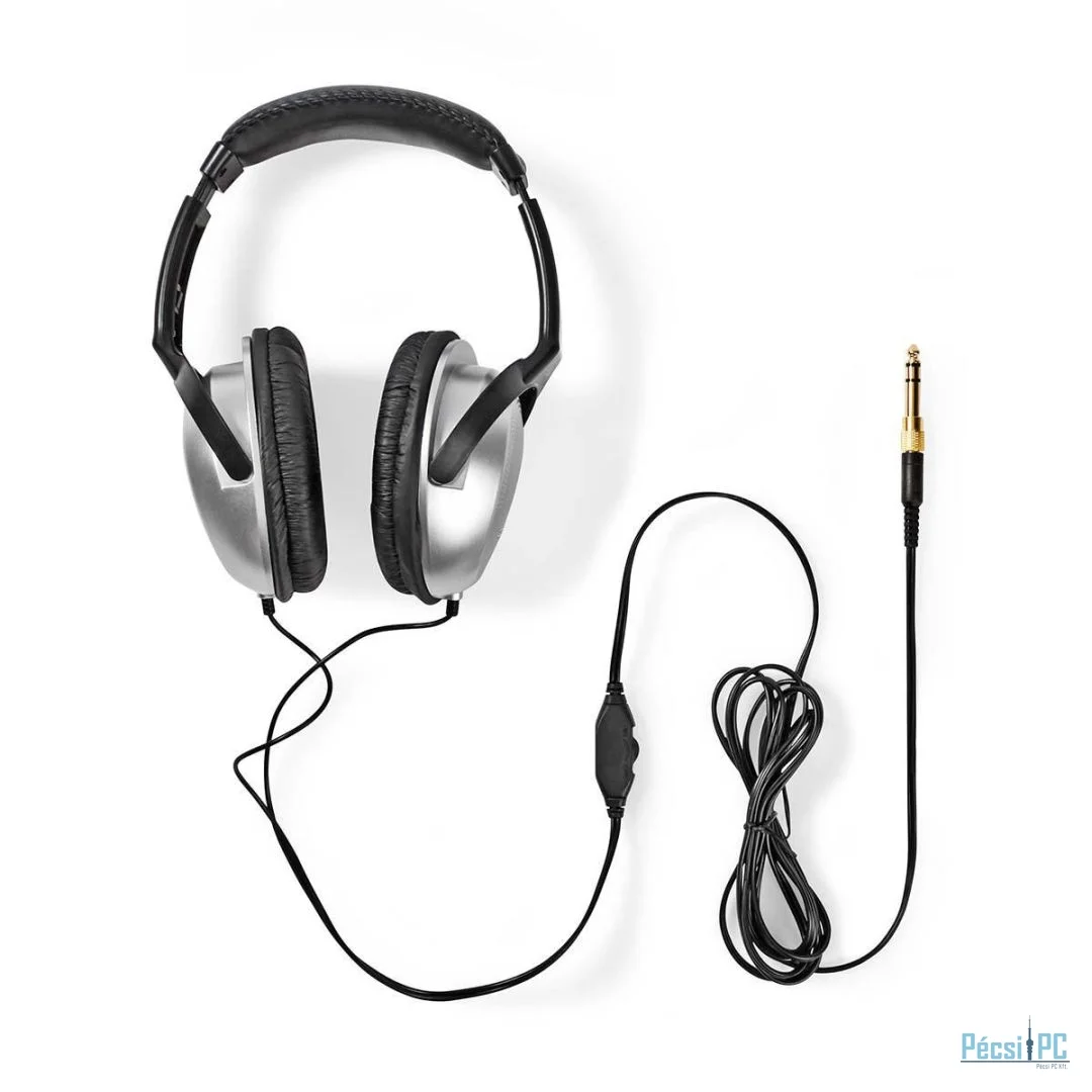 Nedis HPWD1200BK Over-Ear Wired Headphones Black/Silver