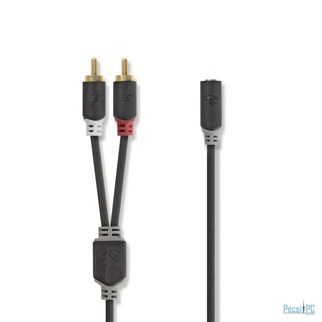 Nedis Stereo Audio Cable 2x RCA Male to 3.5 mm Female 0,2m Black