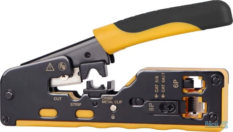 Nestron Moduláris krimpelő fogó átfűzhető csatlakozókhoz; 8P8C (RJ45), 6P6C (RJ12), 6P4C(RJ11)